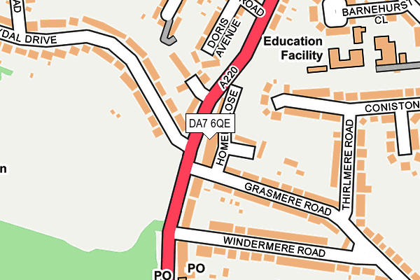 DA7 6QE map - OS OpenMap – Local (Ordnance Survey) DA7 6QE map - OS OpenMap – Local (Ordnance Survey)