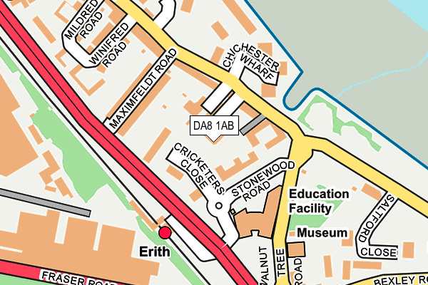DA8 1AB map - OS OpenMap – Local (Ordnance Survey) DA8 1AB map - OS OpenMap – Local (Ordnance Survey)
