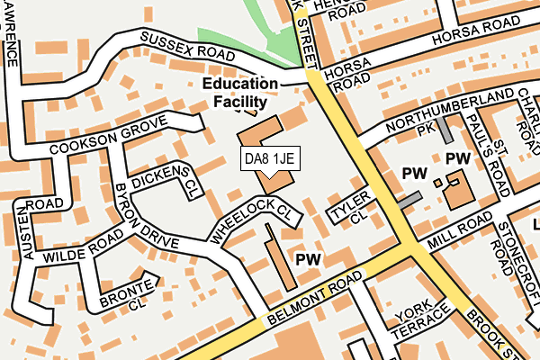 DA8 1JE map - OS OpenMap – Local (Ordnance Survey) DA8 1JE map - OS OpenMap – Local (Ordnance Survey)