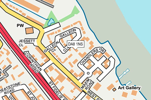 DA8 1NS map - OS OpenMap – Local (Ordnance Survey) DA8 1NS map - OS OpenMap – Local (Ordnance Survey)