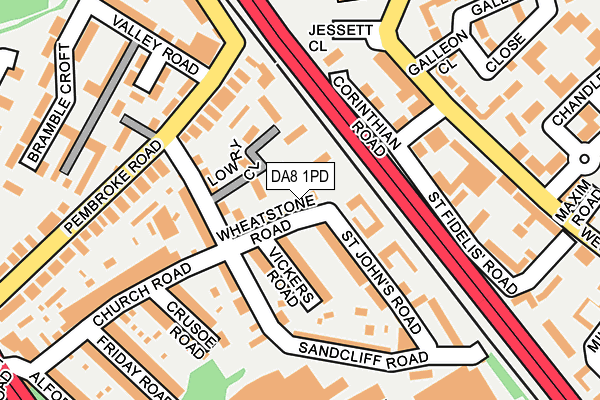 DA8 1PD map - OS OpenMap – Local (Ordnance Survey) DA8 1PD map - OS OpenMap – Local (Ordnance Survey)