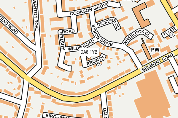 DA8 1YB map - OS OpenMap – Local (Ordnance Survey) DA8 1YB map - OS OpenMap – Local (Ordnance Survey)