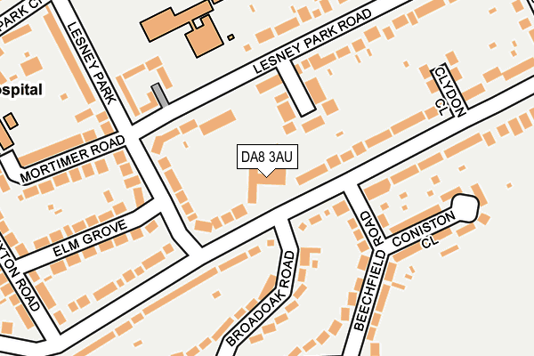 DA8 3AU map - OS OpenMap – Local (Ordnance Survey) DA8 3AU map - OS OpenMap – Local (Ordnance Survey)