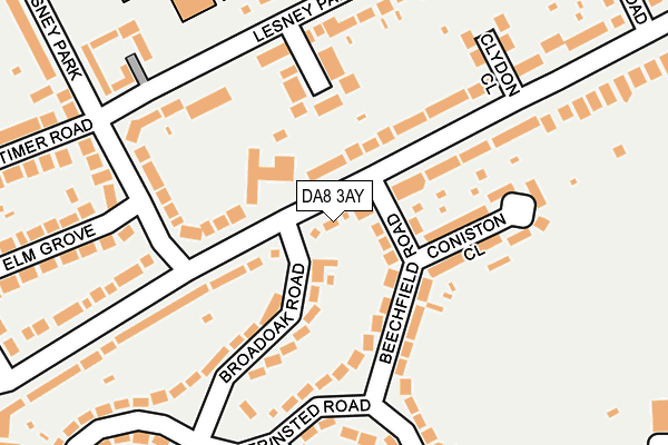 DA8 3AY map - OS OpenMap – Local (Ordnance Survey) DA8 3AY map - OS OpenMap – Local (Ordnance Survey)
