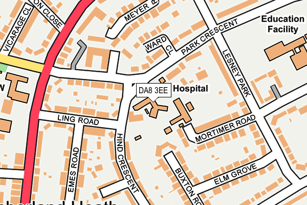 DA8 3EE map - OS OpenMap – Local (Ordnance Survey) DA8 3EE map - OS OpenMap – Local (Ordnance Survey)