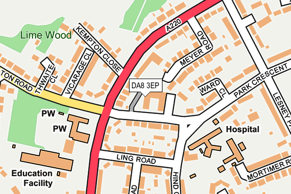 DA8 3EP map - OS OpenMap – Local (Ordnance Survey) DA8 3EP map - OS OpenMap – Local (Ordnance Survey)