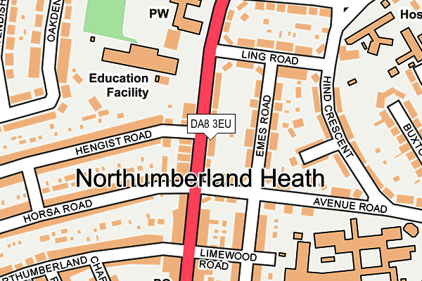 DA8 3EU map - OS OpenMap – Local (Ordnance Survey)