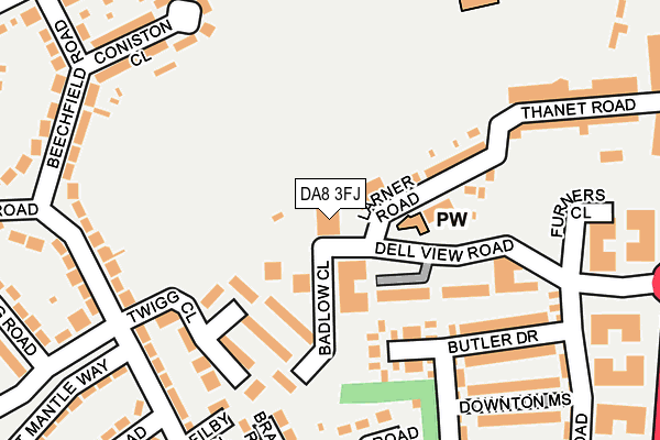 DA8 3FJ map - OS OpenMap – Local (Ordnance Survey) DA8 3FJ map - OS OpenMap – Local (Ordnance Survey)