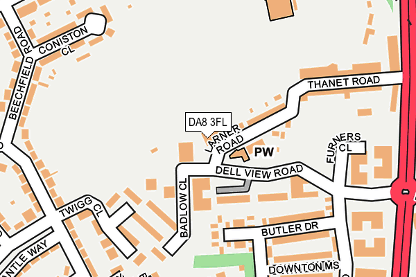 DA8 3FL map - OS OpenMap – Local (Ordnance Survey) DA8 3FL map - OS OpenMap – Local (Ordnance Survey)