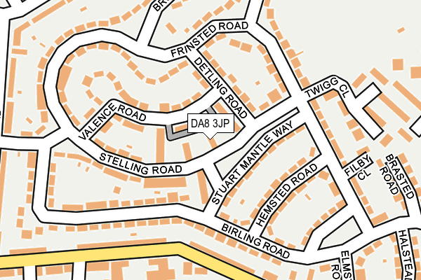 DA8 3JP map - OS OpenMap – Local (Ordnance Survey) DA8 3JP map - OS OpenMap – Local (Ordnance Survey)