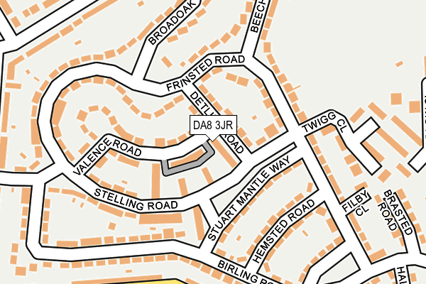DA8 3JR map - OS OpenMap – Local (Ordnance Survey) DA8 3JR map - OS OpenMap – Local (Ordnance Survey)