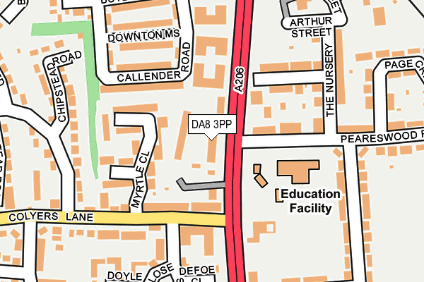DA8 3PP map - OS OpenMap – Local (Ordnance Survey) DA8 3PP map - OS OpenMap – Local (Ordnance Survey)