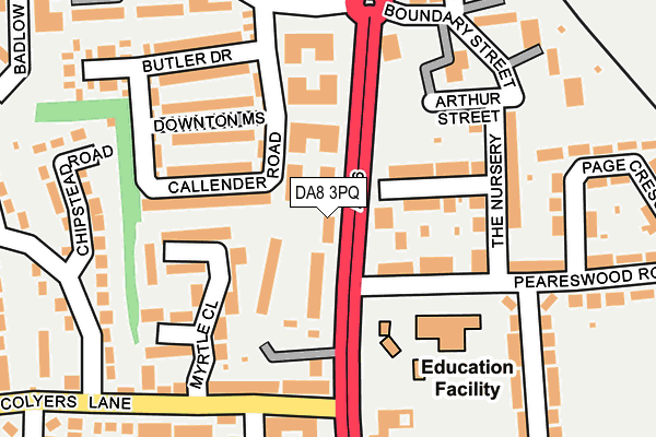 DA8 3PQ map - OS OpenMap – Local (Ordnance Survey) DA8 3PQ map - OS OpenMap – Local (Ordnance Survey)