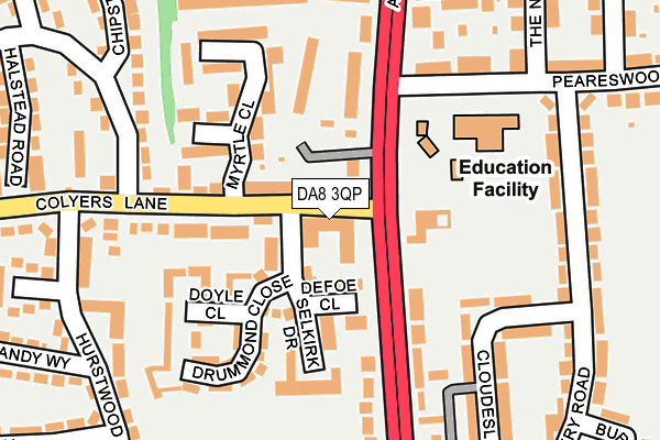DA8 3QP map - OS OpenMap – Local (Ordnance Survey) DA8 3QP map - OS OpenMap – Local (Ordnance Survey)