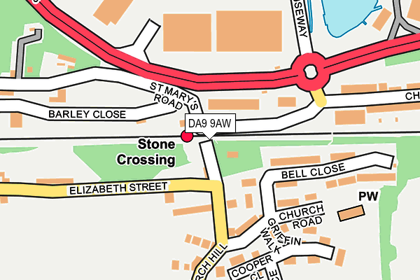 DA9 9AW map - OS OpenMap – Local (Ordnance Survey) DA9 9AW map - OS OpenMap – Local (Ordnance Survey)
