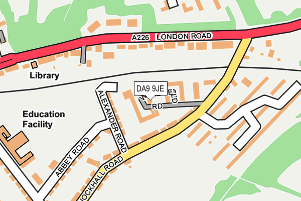 DA9 9JE map - OS OpenMap – Local (Ordnance Survey) DA9 9JE map - OS OpenMap – Local (Ordnance Survey)