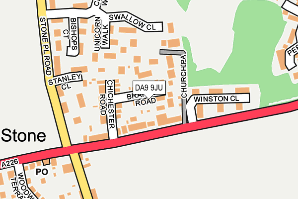 DA9 9JU map - OS OpenMap – Local (Ordnance Survey) DA9 9JU map - OS OpenMap – Local (Ordnance Survey)