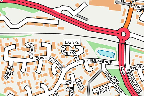 DA9 9PZ map - OS OpenMap – Local (Ordnance Survey) DA9 9PZ map - OS OpenMap – Local (Ordnance Survey)
