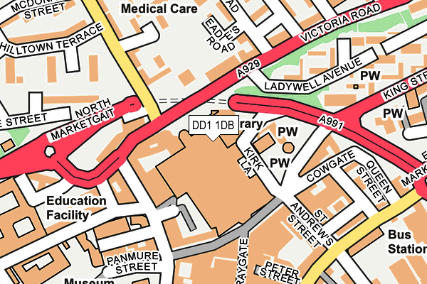 DD1 1DB map - OS OpenMap – Local (Ordnance Survey) DD1 1DB map - OS OpenMap – Local (Ordnance Survey)