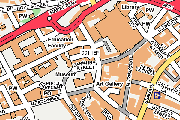 DD1 1EP map - OS OpenMap – Local (Ordnance Survey) DD1 1EP map - OS OpenMap – Local (Ordnance Survey)