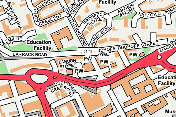 DD1 1LD map - OS OpenMap – Local (Ordnance Survey) DD1 1LD map - OS OpenMap – Local (Ordnance Survey)