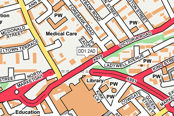 DD1 2AD map - OS OpenMap – Local (Ordnance Survey) DD1 2AD map - OS OpenMap – Local (Ordnance Survey)