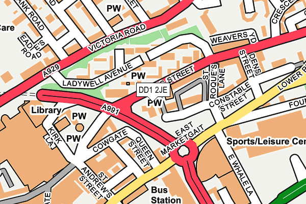 DD1 2JE map - OS OpenMap – Local (Ordnance Survey)