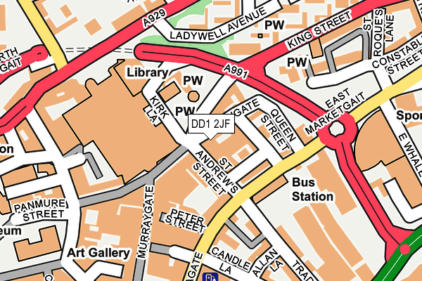 DD1 2JF map - OS OpenMap – Local (Ordnance Survey)