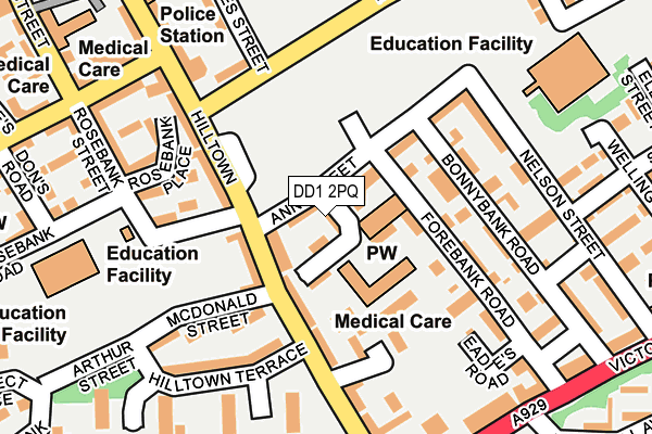 DD1 2PQ map - OS OpenMap – Local (Ordnance Survey) DD1 2PQ map - OS OpenMap – Local (Ordnance Survey)