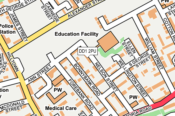 DD1 2PU map - OS OpenMap – Local (Ordnance Survey)