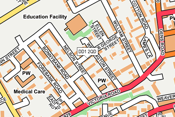 DD1 2QD map - OS OpenMap – Local (Ordnance Survey)