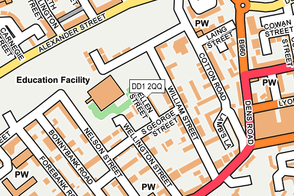 DD1 2QQ map - OS OpenMap – Local (Ordnance Survey)