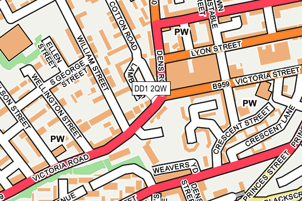DD1 2QW map - OS OpenMap – Local (Ordnance Survey) DD1 2QW map - OS OpenMap – Local (Ordnance Survey)