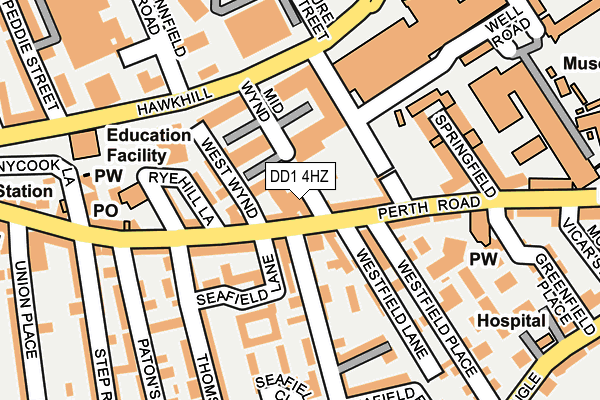 DD1 4HZ map - OS OpenMap – Local (Ordnance Survey)