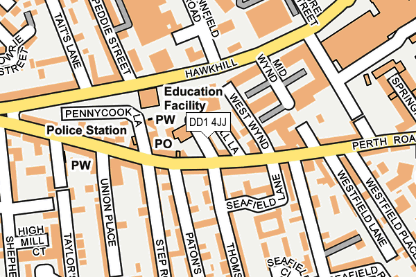 DD1 4JJ map - OS OpenMap – Local (Ordnance Survey)