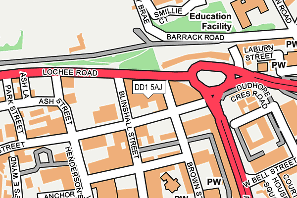 DD1 5AJ map - OS OpenMap – Local (Ordnance Survey) DD1 5AJ map - OS OpenMap – Local (Ordnance Survey)