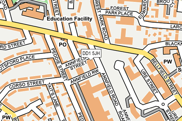 DD1 5JH map - OS OpenMap – Local (Ordnance Survey)