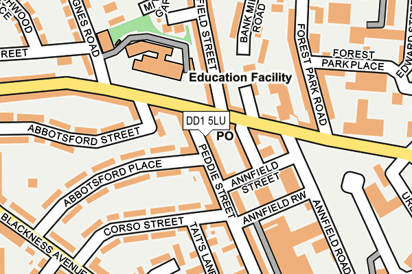 DD1 5LU map - OS OpenMap – Local (Ordnance Survey) DD1 5LU map - OS OpenMap – Local (Ordnance Survey)