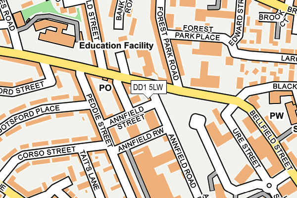 DD1 5LW map - OS OpenMap – Local (Ordnance Survey) DD1 5LW map - OS OpenMap – Local (Ordnance Survey)