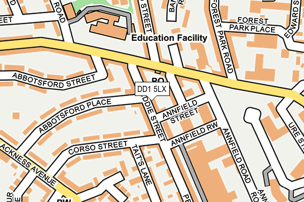 DD1 5LX map - OS OpenMap – Local (Ordnance Survey) DD1 5LX map - OS OpenMap – Local (Ordnance Survey)