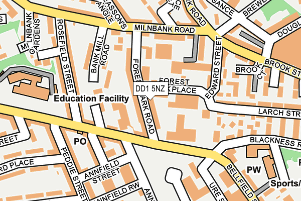 DD1 5NZ map - OS OpenMap – Local (Ordnance Survey) DD1 5NZ map - OS OpenMap – Local (Ordnance Survey)