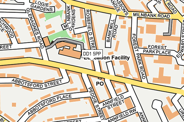 DD1 5PP map - OS OpenMap – Local (Ordnance Survey) DD1 5PP map - OS OpenMap – Local (Ordnance Survey)