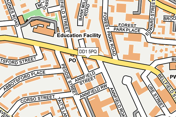 DD1 5PQ map - OS OpenMap – Local (Ordnance Survey) DD1 5PQ map - OS OpenMap – Local (Ordnance Survey)