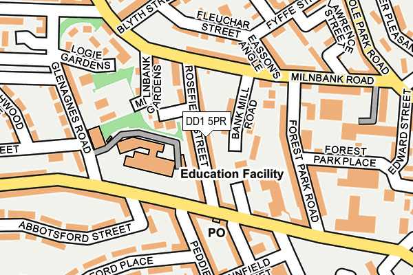 DD1 5PR map - OS OpenMap – Local (Ordnance Survey) DD1 5PR map - OS OpenMap – Local (Ordnance Survey)
