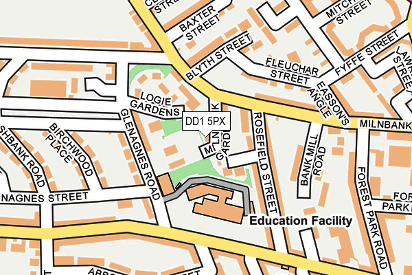 DD1 5PX map - OS OpenMap – Local (Ordnance Survey) DD1 5PX map - OS OpenMap – Local (Ordnance Survey)