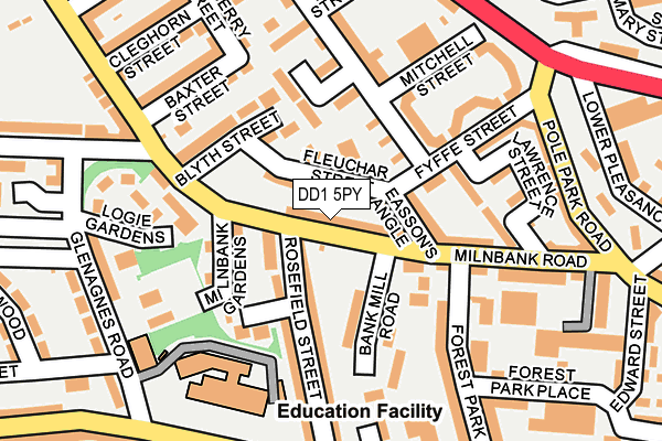 DD1 5PY map - OS OpenMap – Local (Ordnance Survey) DD1 5PY map - OS OpenMap – Local (Ordnance Survey)