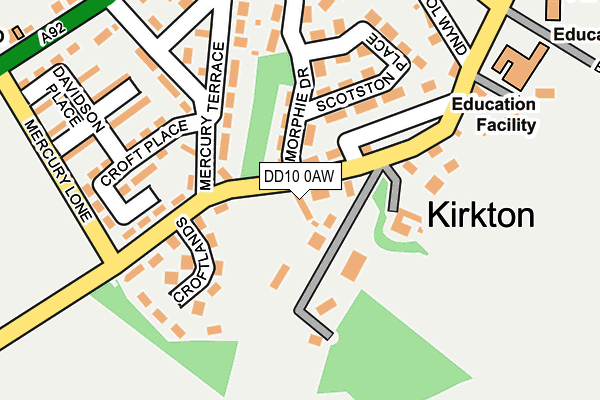 DD10 0AW map - OS OpenMap – Local (Ordnance Survey) DD10 0AW map - OS OpenMap – Local (Ordnance Survey)