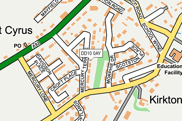 DD10 0AY map - OS OpenMap – Local (Ordnance Survey) DD10 0AY map - OS OpenMap – Local (Ordnance Survey)