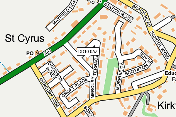 DD10 0AZ map - OS OpenMap – Local (Ordnance Survey) DD10 0AZ map - OS OpenMap – Local (Ordnance Survey)