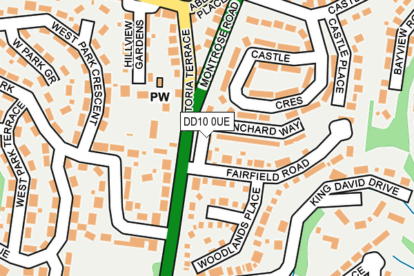 DD10 0UE map - OS OpenMap – Local (Ordnance Survey) DD10 0UE map - OS OpenMap – Local (Ordnance Survey)